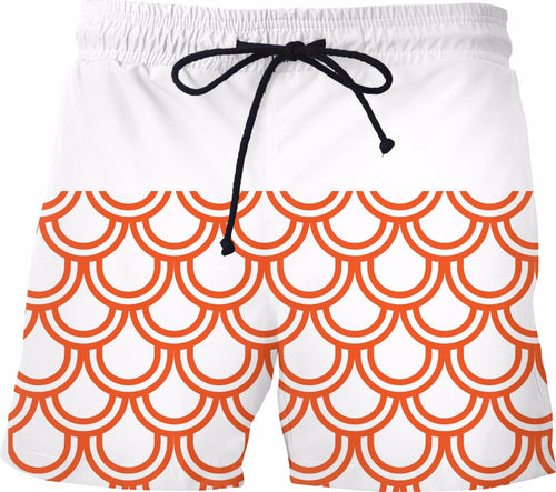 Orange Fish Scales Swim Shorts