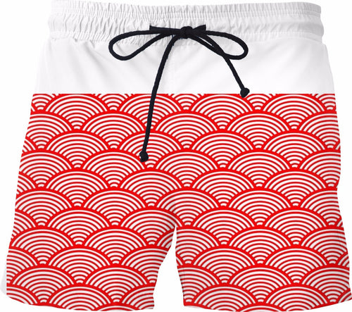 Orange Scales Swim Trunks