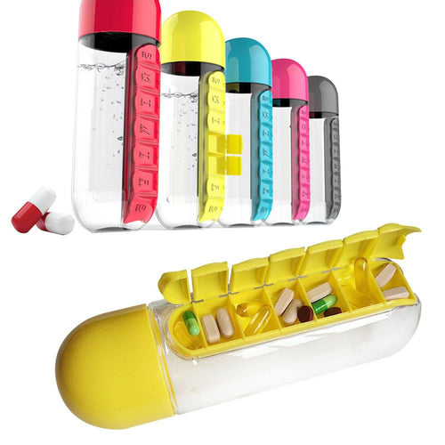 Candy Color Pill Case Water Bottle