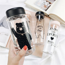 Transparent Bear Print Bottle