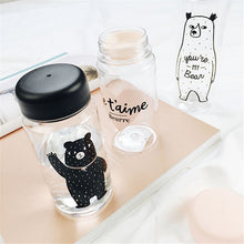 Transparent Bear Print Bottle