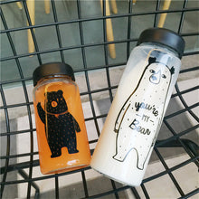 Transparent Bear Print Bottle