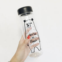 Transparent Bear Print Bottle