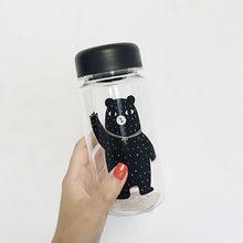 Transparent Bear Print Bottle